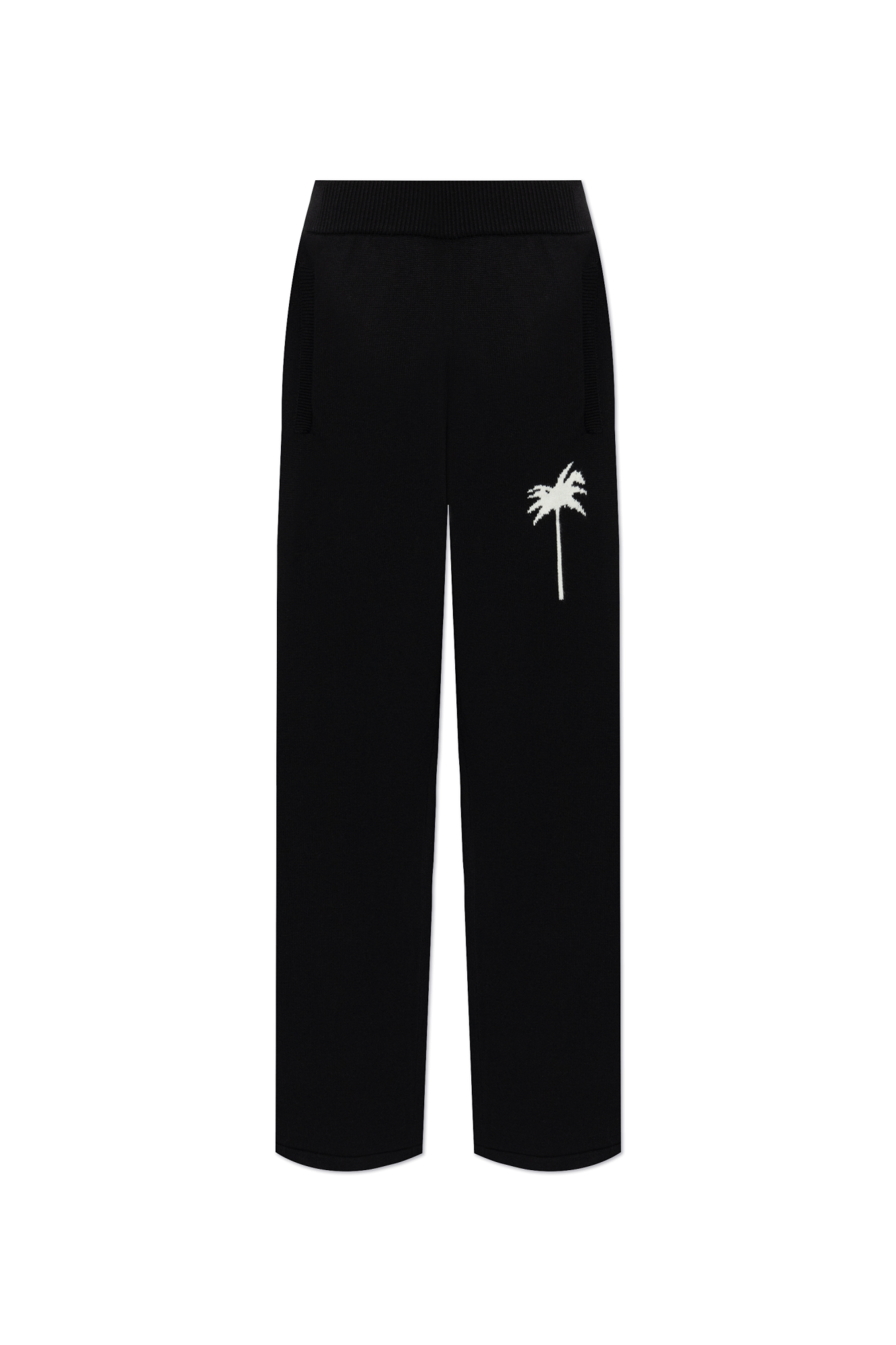パンツ Palm Angels PWHG021E23 KNI001 1001 Trousers Black PALM ANGELS SOIREE KNIT LOGO PANTS. PALM ANGELS